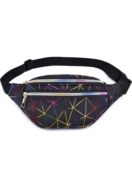 Pu Lazer Omuz Messenger Çanta-Siyah (Yurt Dışından)