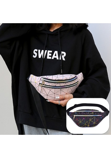 Pu Lazer Omuz Messenger Çanta-Siyah (Yurt Dışından)