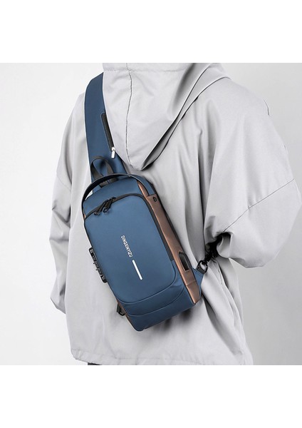 Erkek Göğüs Çantası - Mavi Altın - 10 Inç (Yurt Dışından) fırsatları