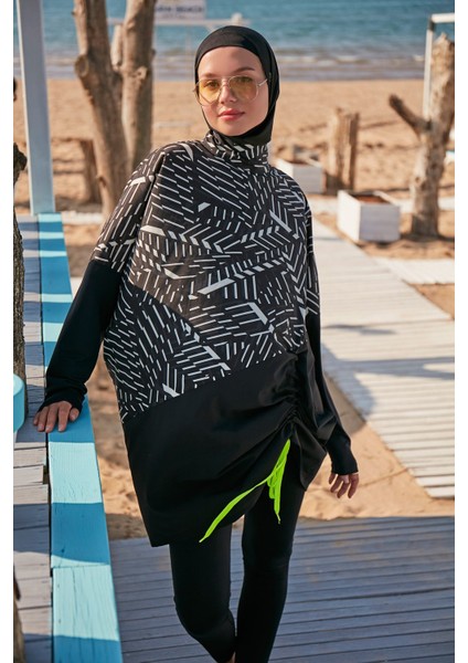 Paraşüt Siyah Tam Kapalı Tesettür Mayo M2327 fiyatları
