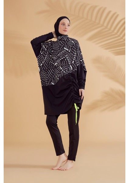 Paraşüt Siyah Tam Kapalı Tesettür Mayo M2327 fırsatları