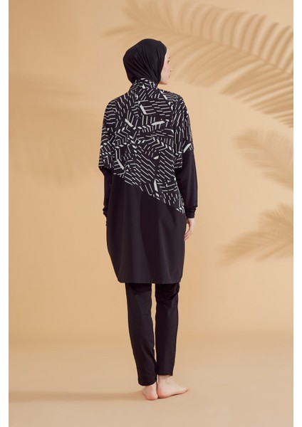 Paraşüt Siyah Tam Kapalı Tesettür Mayo M2327 indirimleri