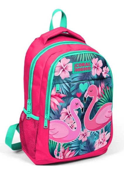 Kids Neon Mercan Su Yeşili Flamingo Desenli 3’lü Okul Çanta Seti SET0114377 fiyatları