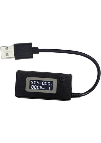 Dc 3-7V USB Voltmetre Ampermetre Voltaj Amper Güç Ölçer Multimetre - Mikro USB Girişli Kablolu