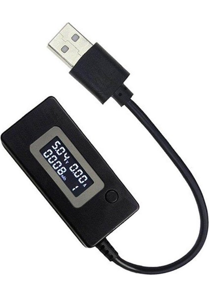 Dc 3-7V USB Voltmetre Ampermetre Voltaj Amper Güç Ölçer Multimetre - Mikro USB Girişli Kablolu