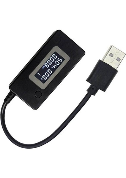 Dc 3-7V USB Voltmetre Ampermetre Voltaj Amper Güç Ölçer Multimetre - Mikro USB Girişli Kablolu