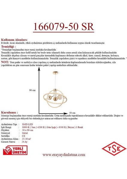166079-50 Sarkıt LED Avize modelleri