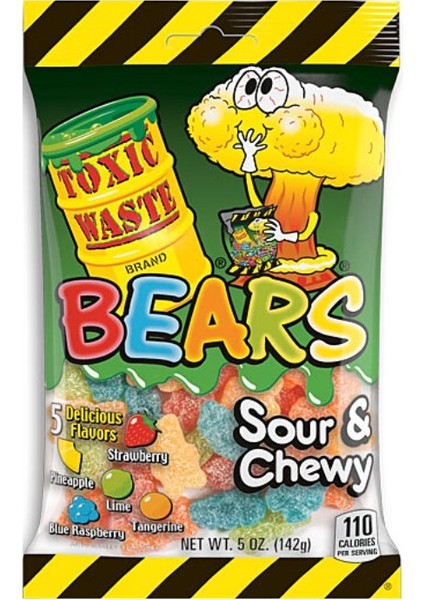 Toxic Waste Bears Sour And Chewy Jellies 142 gr