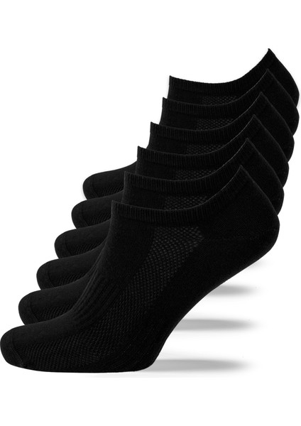 Kadın ve Erkek 6 Lı Spor Ayakkabı Çorabı Sneaker Siyah Beyaz Organik Pamuklu Patik Çorap