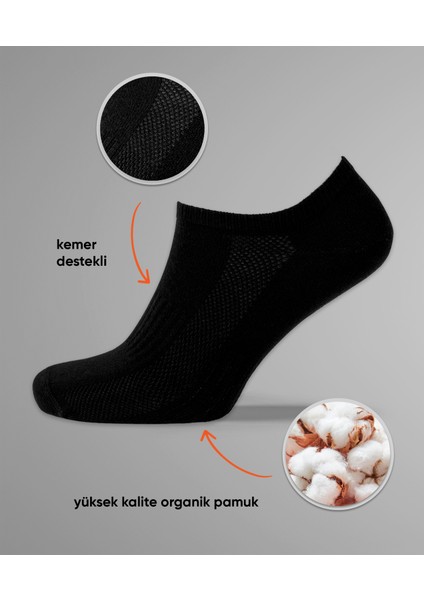 Kadın ve Erkek 6 Lı Spor Ayakkabı Çorabı Sneaker Siyah Beyaz Organik Pamuklu Patik Çorap fiyatları