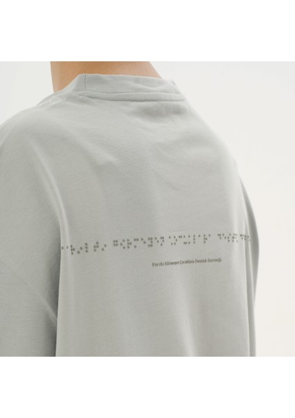 Derneği Hayat Dokunmayla Başlar - Gri Oversize Unisex T-shirt fırsatları