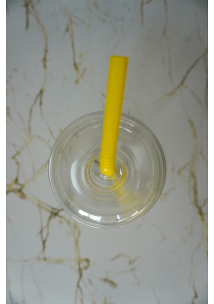 Plastik Milkshake Bardağı + Kapak + Pipet 16 Oz (470 Cc) - 100 Adet