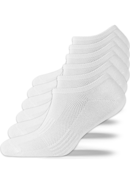 Kadın ve Erkek 6 Lı Spor Ayakkabı Çorabı Sneaker Siyah Beyaz Organik Pamuklu Patik Çorap