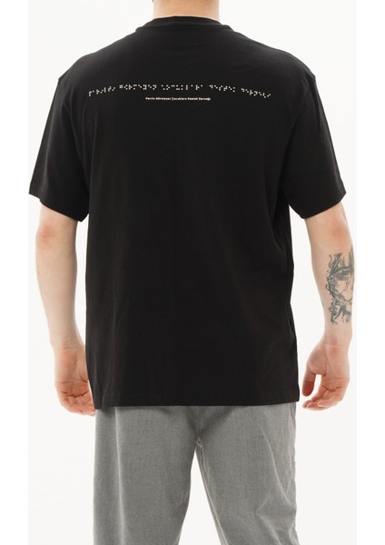 Derneği Hayat Dokunmayla Başlar - Siyah Oversize Unisex T-shirt