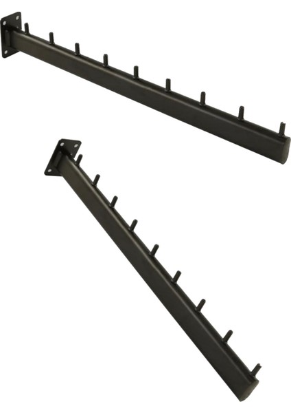 10 Adet Duvara Monte Eğimli Askılık 40 cm