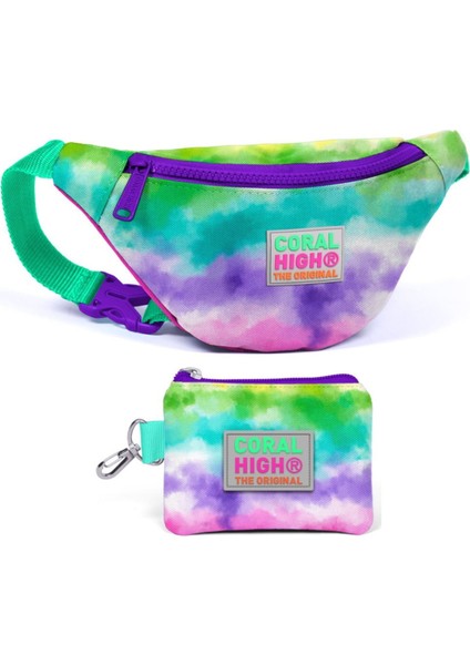 Renkli Boyama Bel Çantası ve Bozuk Para Çantası Seti - Kız Çocuk