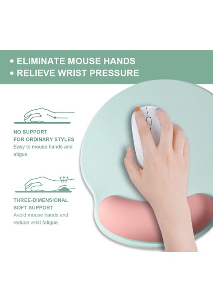 Şeker Renkli Mouse Pad, Jel Bileklik Destekli, Yeşil Pudra (Yurt Dışından) indirimleri