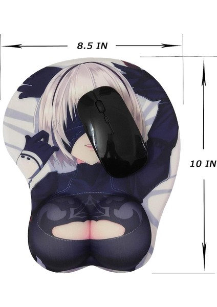 Jel Bilek Destekli Kaymaz Mouse Pad (Siyah) (Yurt Dışından) indirimleri