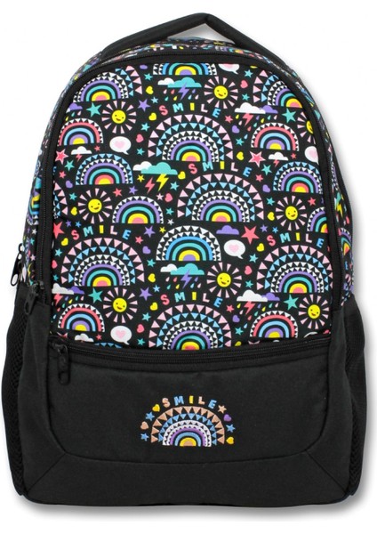 Cennec Siyah Smile Kız ve Erkek Ilkokul Okul Çantası - Üç Bölmeli Sırt Çantası fiyatları