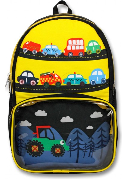 Cennec Şeffaf Bölmeli Sarı Siyah Traktör Erkek Çocuk Ilkokul Sırt Çantası fiyatları