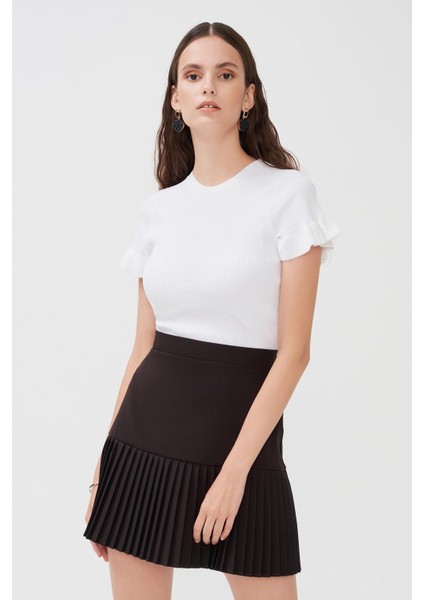 Siyah Pliseli Etek modelleri