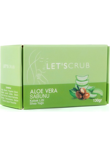 Let'scrub Doğal Kabak Lifli Aloe Vera Sabunu - Shea Yağı İle Zenginleştirilmiş Nem Bombası 130 gr