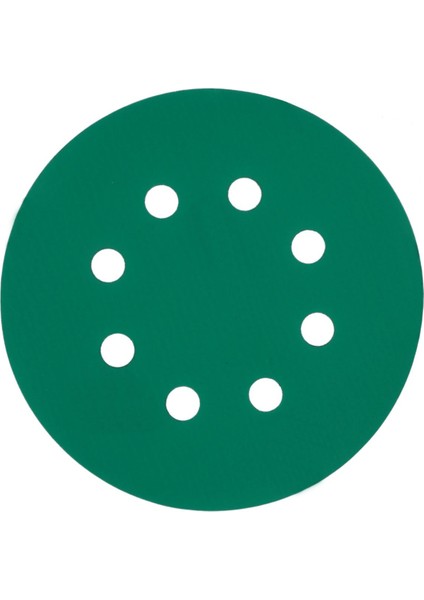 Yeşil Esnek Cırtlı Disk Zımpara 125 mm 8 Delikli 1000 Kum