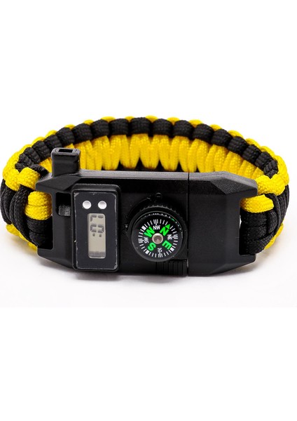 Kata Saat Göstergeli Paracord-Sarı-Siyah