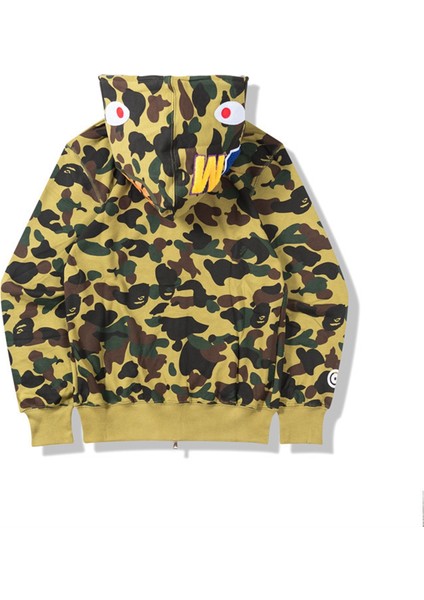 Gelgit Marka Köpekbalığı Kafası Eape Kapşonlu Fermuar Ince Kesit File Kumaş Erkek ve Kadın Giyim (Yurt Dışından)