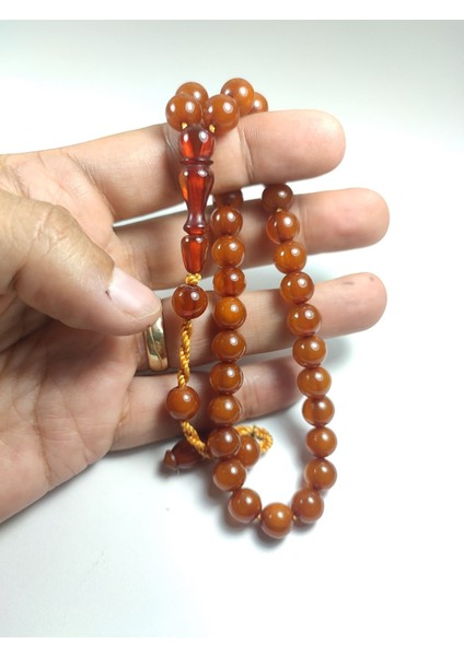 Junaid Hassan Usta İşi İmzalı Mühürlü Sıkma Kehribar No 2771 indirimleri