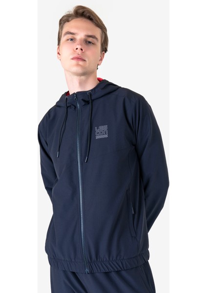 Lacivert Erkek Fermuarlı Kapüşonlu Sweatshirt 23N-1139