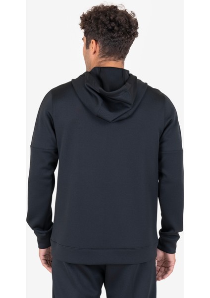 Siyah Erkek Fermuarlı Kapüşonlu Sweatshirt 23N-1126