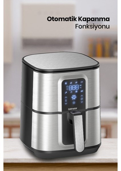 Vena 7 Litre Inox Geniş Hazneli Xxl Dokunmatik 8 Ön Ayarlı Airfryer Sıcak Hava Fritözü GM8404