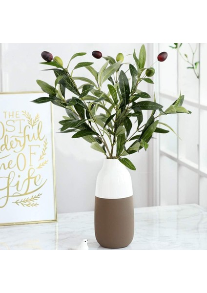 Yapay Zeytin Dalı 45CM 4 Meyveli Yapay Çiçek