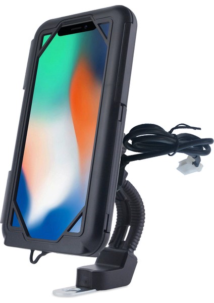 Suporte Xl USB Bağlantılı Motosiklet Bisiklet Telefon Tutucu Su Geçirmez 5.5-7.0 Inç Arası