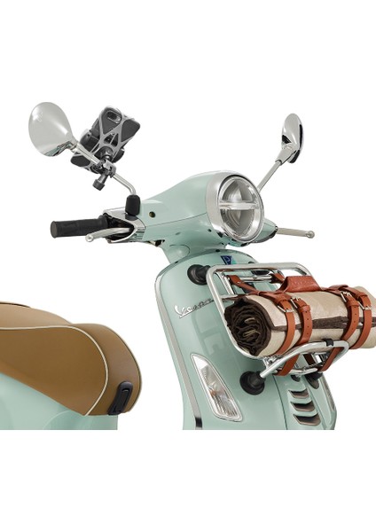 Vespa Uyumlu Ayna Bağlantılı Telefon Tutucu Black