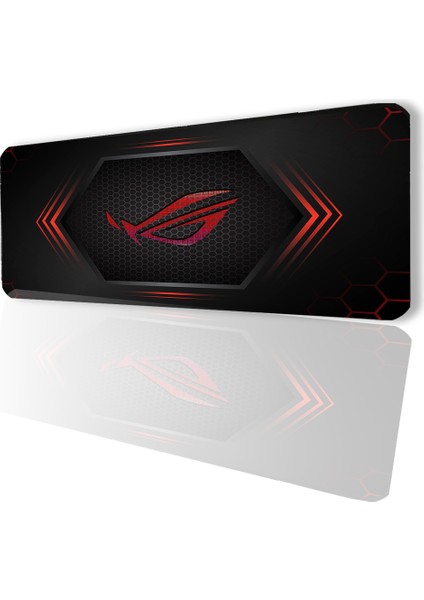 SonicTouch Asus ROG (Republic OF Gamers) Kırmızı Kaydırmaz Gaming Oyuncu Masaüstü Dikişsiz Klavye Pad 32x70cm