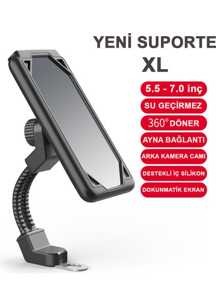 Suporte Xl Motosiklet Telefon Tutucu Bisiklet Telefon Tutucu Su Geçirmez 5.5-7.0 Inç Arası