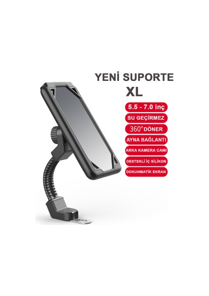 Suporte Xl Motosiklet Telefon Tutucu Bisiklet Telefon Tutucu Su Geçirmez 5.5-7.0 Inç Arası