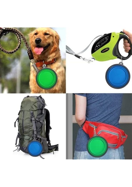 Katlanabilir Evcil Hayvan Mama/su Kasesi Silikon Katlanabilir Köpek Mama Kasesi (350 Ml) (Mavi) indirimleri