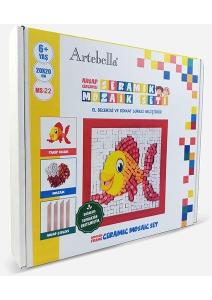 22 I Çocuk Ahşap Çerçeveli Seramik Mozaik Set 20X20 cm