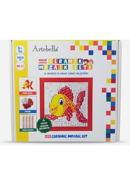 22 I Çocuk Ahşap Çerçeveli Seramik Mozaik Set 20X20 cm fiyatları