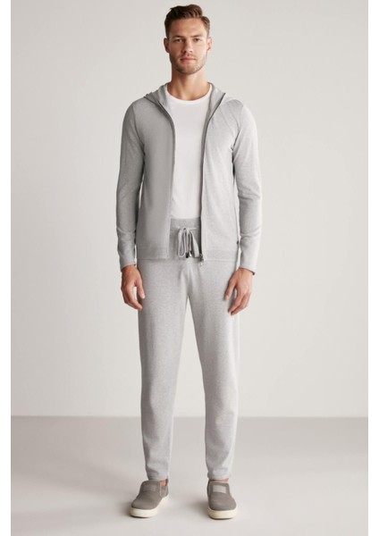 Slim Fit Gri Kapüşonlu Ince Hırka indirimleri
