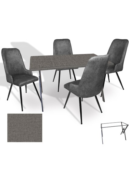 Anemon Werzalit - Çırağan Masa Takımı (80X140) - (Twister - Füme)