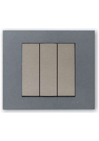 Grano Metalik Üçlü Anahtar Antrasit + Füme Çerçeve