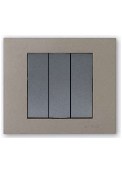 Grano Metalik Üçlü Anahtar Füme + Antrasit Çerçeve