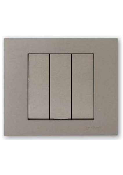 Grano Metalik Üçlü Anahtar Antrasit + Antrasit Çerçeve