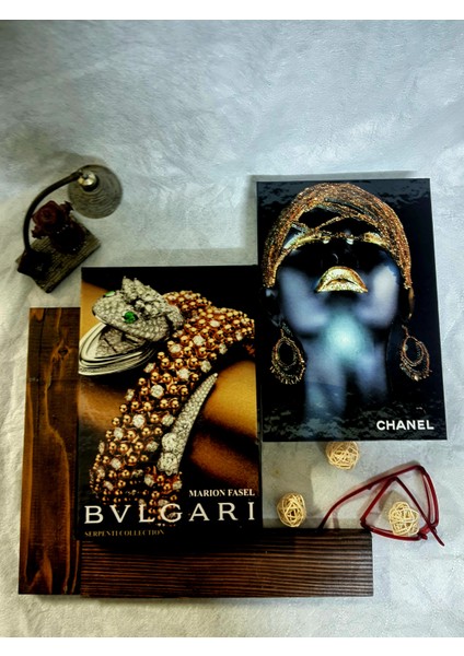 2'li Set Chanel Afrika Model & Bulgari Klasik Dekoratif Kitap Kutu Set