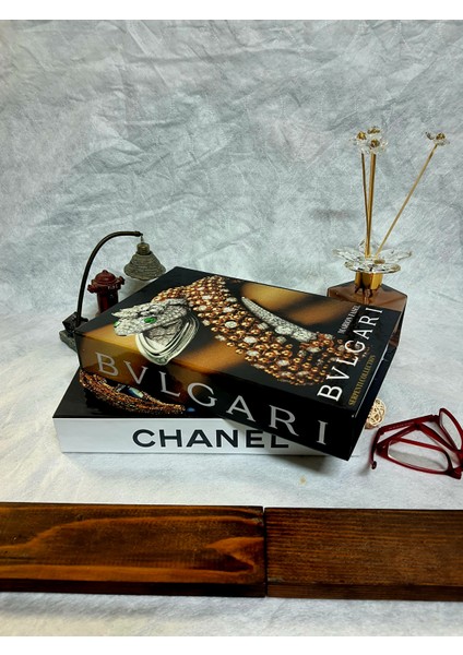 2'li Set Chanel Afrika Model & Bulgari Klasik Dekoratif Kitap Kutu Set