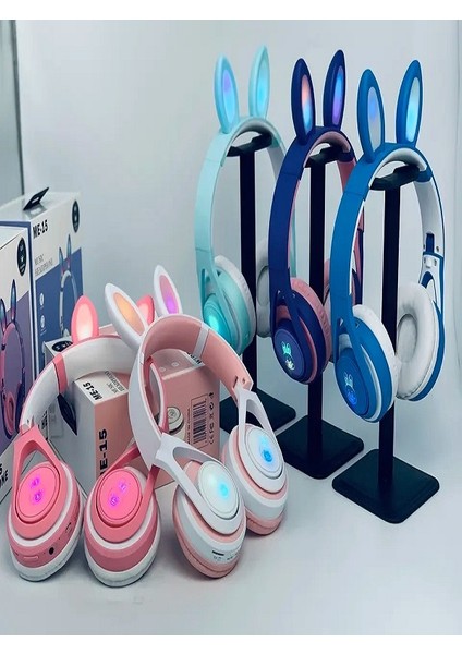 Bugs Bunny Tavşan Kulaklık Bluetooth Mikrofonlu Renkli LED Işıklı Rabbit Kulaklık modelleri